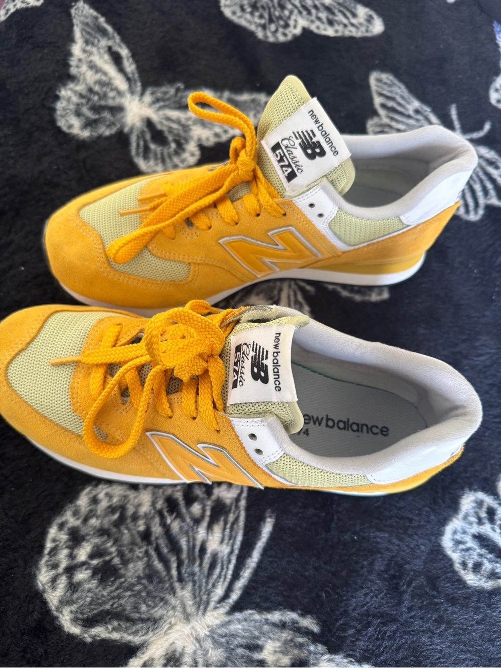 New Balance Men (Unisex) Yellow Suede & Mesh Sneakers